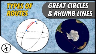 Great Circles and Rhumb Lines  Types of Routes [upl. by Conover614]