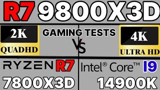 9800x3d vs 7950x3d vs 7800x3d vs 5800x3d vs Intel 285k vs 14900k vs 9700x vs 9950x 9800x3d 4k test [upl. by Adnorrehs648]