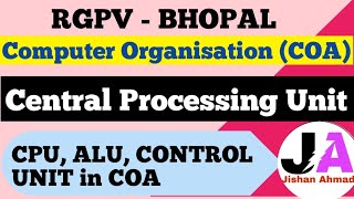 Central Processing Unit CPU  ALU Control Unit  Computer Organisation amp Architecture [upl. by Sturdivant]