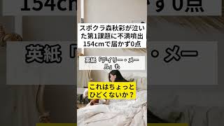 スポクラ森秋彩が泣いた第1課題に不満噴出 154cmで届かず0点「モリさんがいじめられている」海外非難 [upl. by Gunn427]