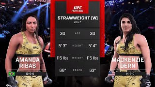 UFC Fight Night Amanda Ribas vs Mackenzie Dern  UFC 5 Simulation PS5 [upl. by Lanevuj749]