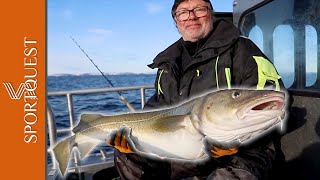 Catching Halibut amp Cod in Havoysund Northern Norway [upl. by Ailehs]