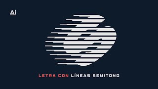 Letra con estilo de líneas semitono en illustrator [upl. by Oberg720]