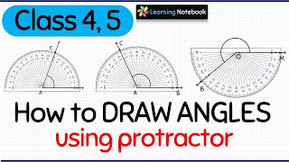 How to draw angles using a protractor Class 4 5 [upl. by Mungo]