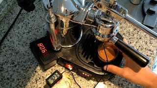 PID temperature controlled La Pavoni lever espresso coffee machine 92°C double shot [upl. by Heppman]