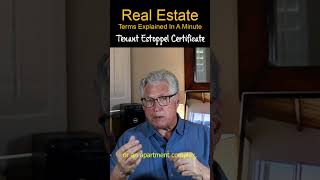 Tenant Estoppel Certificate  Real Estate Terms Explained In A Minute shorts [upl. by Lukash514]