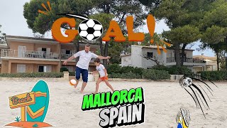 Muhammed Efe Playing Football on Alcudia Beach in Mallorca Spain  Playa de Alcúdia en Mallorca [upl. by Bathsheeb]