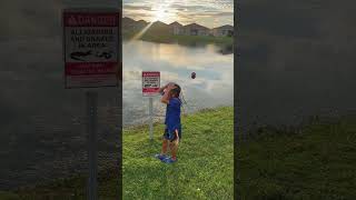 Son throws dad favorite basketball in alligator Lake 😳😳 shorts [upl. by Gewirtz]