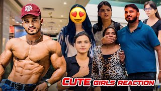 WHEN BODYBUILDER ENTER A MALL CUTE GIRLS REACTION 😱😂 PART 2 MUMBAI [upl. by Hilbert446]