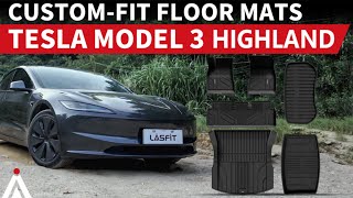 Tesla Model 3 Highland 20242025 AllWeather Floor Mats Lasfit liners Installation amp Review [upl. by Drona196]