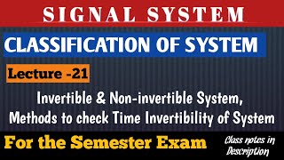 Invertible amp Noninvertible  Methods to check Invertibility of a system [upl. by Emrich45]