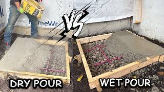 Pouring a DRY vs WET Concrete Slab  Cutting Them Open AFTER 90 days Home RENO Ep 6 [upl. by Adnalay]