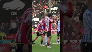 TEMPERS FLARE AFTER BARRY BANNANS TACKLE IN THE STEEL DERRY V SHEFFIELD UTD efl eflchampionship [upl. by Aninahs]