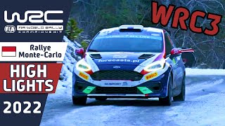 WRC3 Rally Highlights Day 3  WRC Rallye MonteCarlo 2022 [upl. by Akel667]