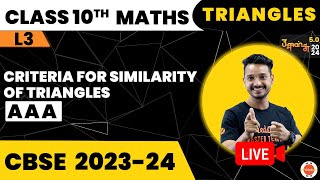 Criteria for Similarity of Triangles  AAA  Similar Triangles Class 10  NCERT Class 10th Maths [upl. by Ecila937]