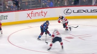 Nathan MacKinnon weaves in and out of Devils defense on Barries goal [upl. by Lagiba307]