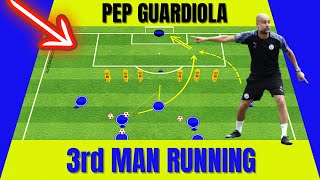 ✅Pep Guardiola Third Man Running Drill Soccer Training [upl. by Felike315]