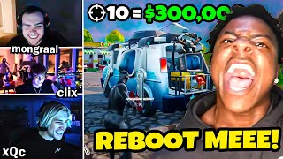 iShowSpeed 300000 Fortnite Challenge ft xQc Mongraal Clix [upl. by Treiber37]