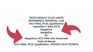 Hepatitis C RNA PCR  NEGATIVE [upl. by Ahsaetan]