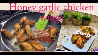 Honey butter garlic chicken wings easy and quick sauce wings recipe by cook with Alia [upl. by Nyrtak]