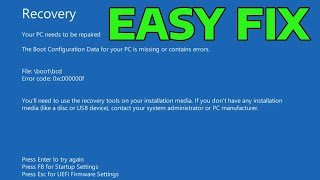 Fix BCD Boot Errors 0xc0000098 0xc000000f 0xc0000034 in Windows 11  How To [upl. by Carolyne]