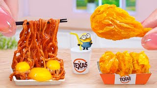 Best Of Spicy Food 🍜 How To Make Minions Miniature Noodle amp Texas Fried Chicken 🐥 Tina Mini Cooking [upl. by Hueston146]