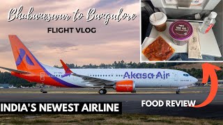 BHUBANESWAR to BANGALORE AKASA AIR Airline Review  FOOD Review Full Flight Vlog [upl. by Icnan720]