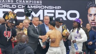 BREAKING GERVONTA quotTANKquot DAVIS PUSHES ROLANDO quotROLLYquot ROMERO OFF STAGE [upl. by Felicle]