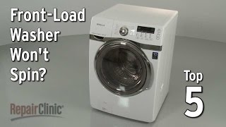 FrontLoad Washer Won’t Spin — Washing Machine Troubleshooting [upl. by Ardnued925]