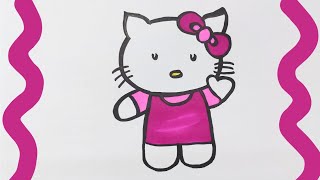 Draw Hello Kitty with me Easy Drawing for Kids Drawing and Coloring drawing hellokitty kids [upl. by Yesdnyl579]