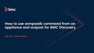 BMC Discovery How to use the snmpwalk command from an appliance or an outpost [upl. by Hannie373]