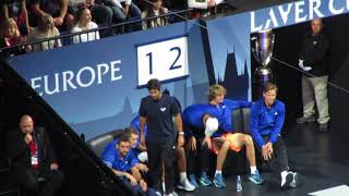 Laver Cup Team Europes reactions during Federer vs Kyrgios 6 [upl. by Oric863]