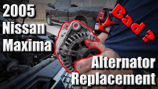 Alternator Replacement  2005 Nissan Maxima [upl. by Melonie]