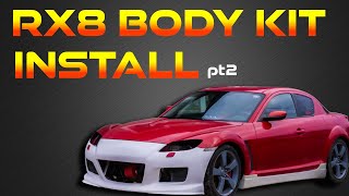 Mazda rx8 Body Kit Install pt2  Mazdaspeed Spoiler Install [upl. by Ellasal]