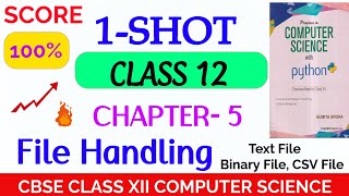 Ch 5 File Handling Computer Science Class 12 Class XII CBSE NEP Text File  Binary CSV File [upl. by Cadman]