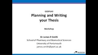 Planning and Writing your Thesis PhD MPhil PD MD [upl. by Bernt]