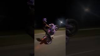 One wheeled Gsxr motorcycle gsxrlife bikelife gsxr wheelie stunt outside purple [upl. by Quita]