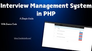 Interview Management System in PHP MySQL  PHP PROJECT [upl. by Colbye]