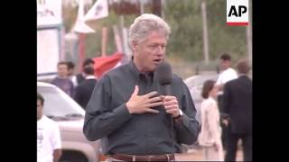 MACEDONIA KOSOVO CRISIS CLINTON VISITS REFUGEE CAMP [upl. by Lubet]