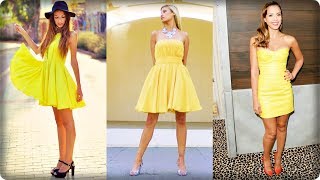 💛 COMO COMBINAR TUS VESTIDOS AMARILLO 2019  VESTIDOS PARA FIESTASAMARILLO 💛 [upl. by Attekahs160]