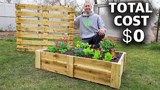 How to Build a Mini RAISED BED Using ONE PALLET FREE Backyard Gardening [upl. by Ellered39]