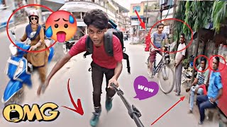 🤩🤬 Skating Girl Reaction  Dont Miss The End 🥰  Skateboard In India Road 🤑🥶 BALURGHATSKATING [upl. by Ahseneuq262]