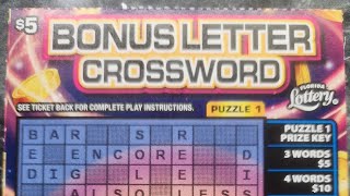 New 5 Bonus Letter Crossword lottery scratch off ticket [upl. by Konstantine]