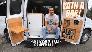 Ford E350 Econoline van stealth camper conversionwith a bar [upl. by Gaven553]