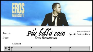 Più bella cosa  Eros Ramazzotti drumless  spartito PDF [upl. by Munroe]