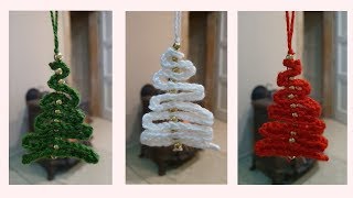 Jednoduché háčkované vianočné stromčeky na zavesenie Simple crocheted Christmas trees for hanging [upl. by Lindo40]