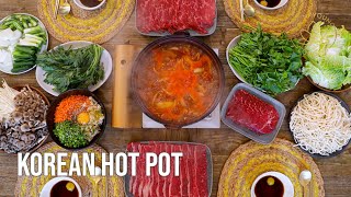 Hot Pot Recipe How to Korean Hot Pot at Home Deungchon Kalguksu Shabu Shabu amp Fried Rice at the End [upl. by Benia534]