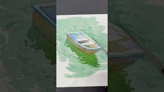 Watercolour paintinglandscape painting yt ytshort boat watercolorpainting watercolor water [upl. by Tekcirc]