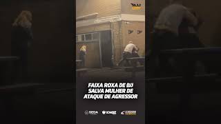 FAIXA ROXA DE JIU JITSU SALVA MULHER DE AT4QUE DE AGRESS0R USANDO O JIU JITSU [upl. by Inesita]