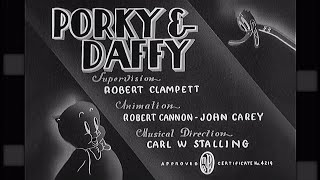 Looney Tunes  Porky and Daffy 1938 Opening Title amp Closing  extra clip HBO Max Restoration [upl. by Gutow125]